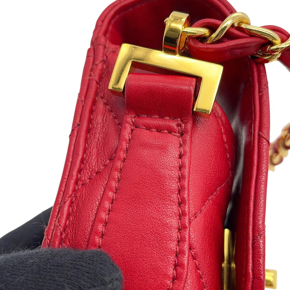 CHANEL Red Lambskin Leather Logo Pochette Wallet - Picture 8 of 16